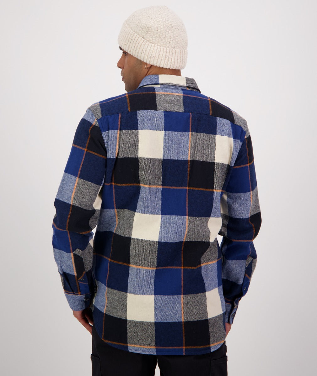 Swanndri Men's Lowcliffe L/S Shacket (Cobalt Check) CLEARANCE