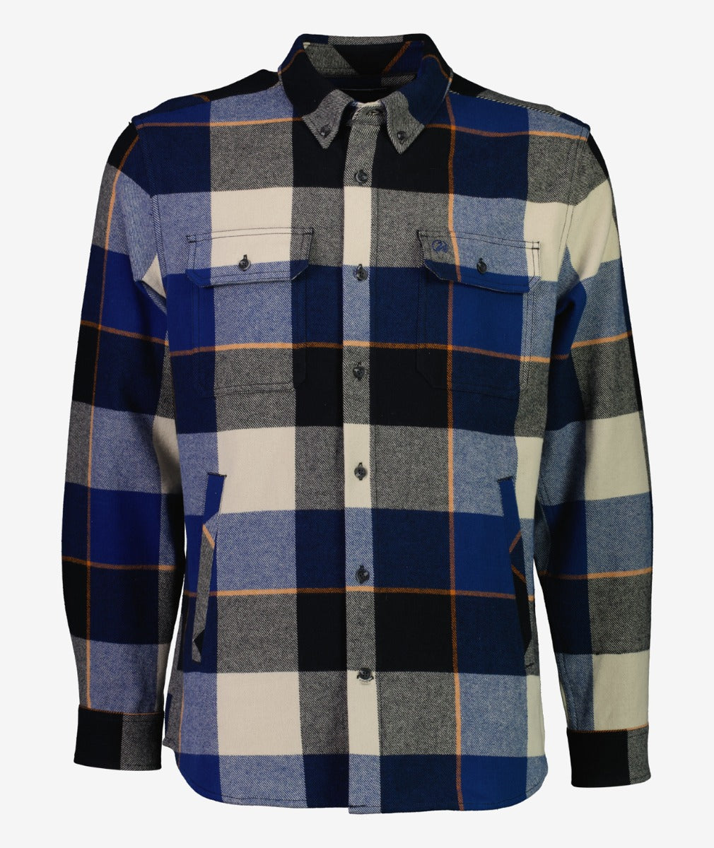 Swanndri Men's Lowcliffe L/S Shacket (Cobalt Check) CLEARANCE