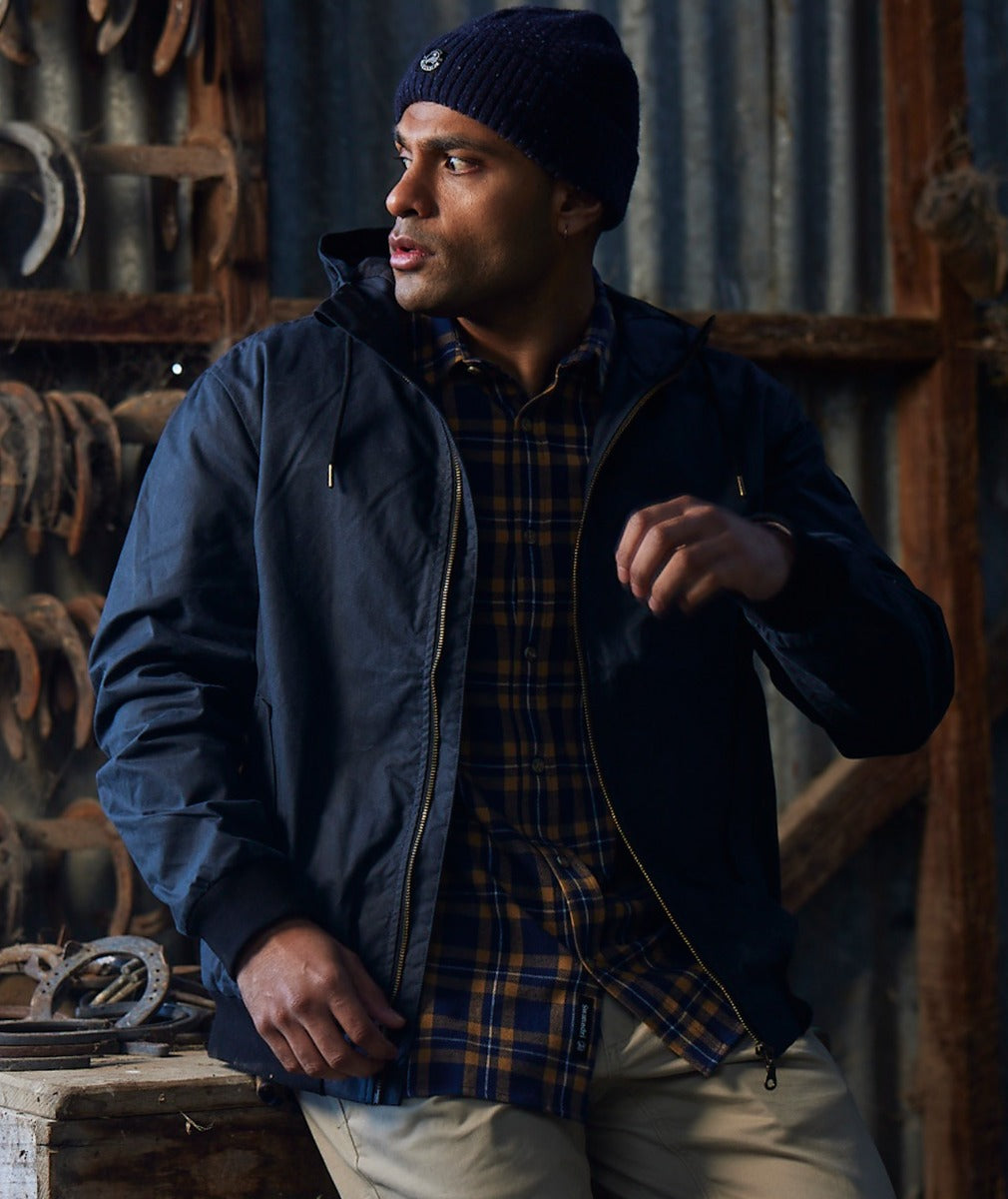 Swanndri Men's Moreton Oilskin Hoodie - Navy