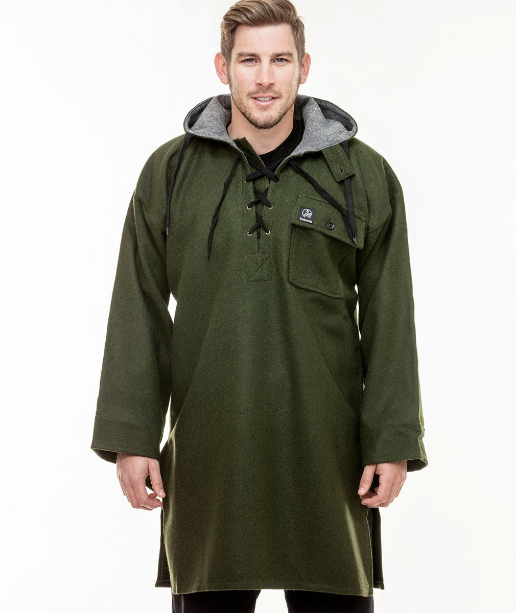 Men's Original Wool Bushshirt with Lace-up Front