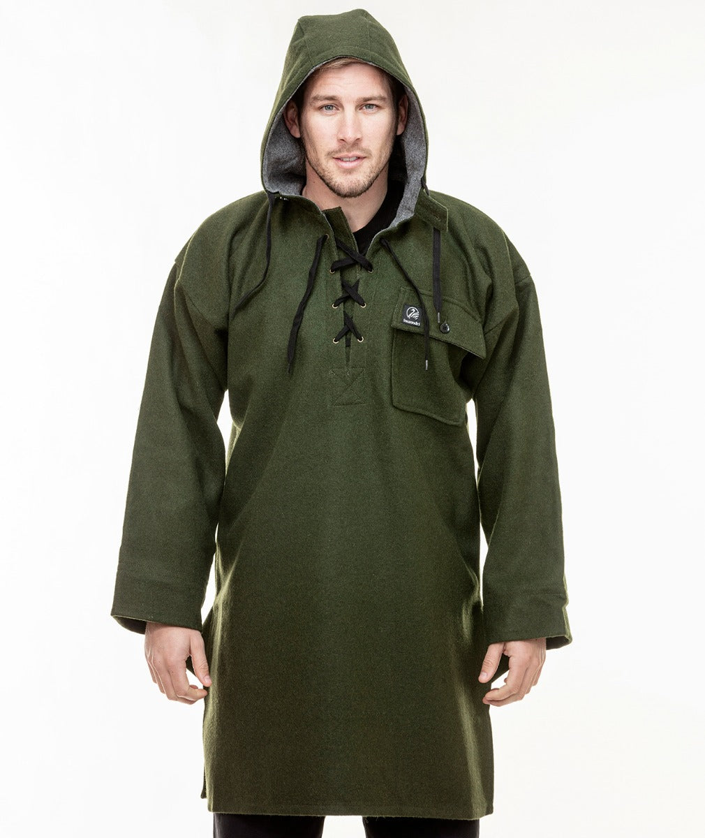 Men's Original Wool Bushshirt with Lace-up Front