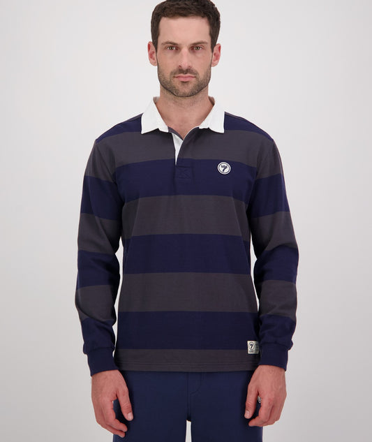 Line 7 Men's Range Cotton Rugby Top (Navy / Shadow)