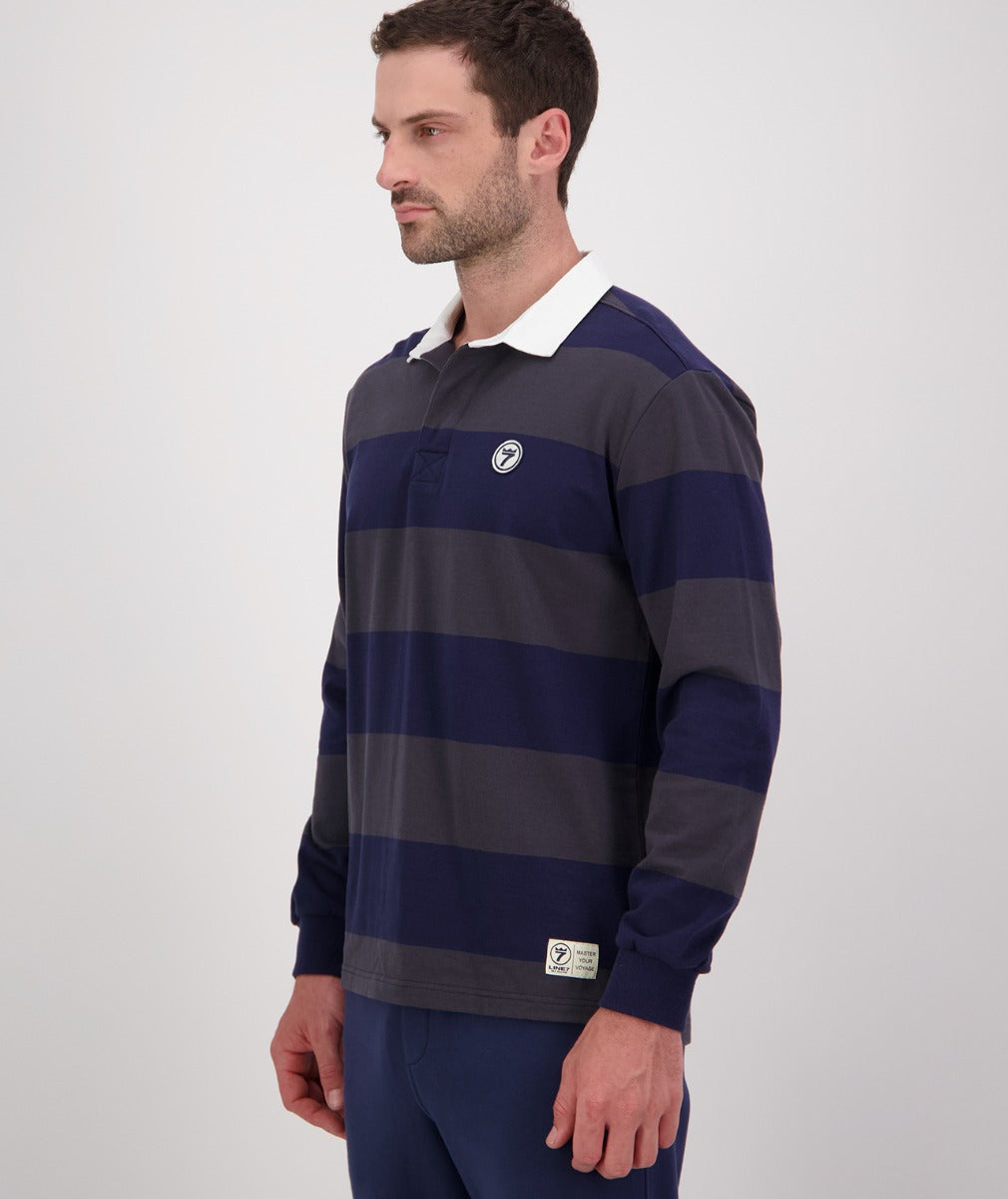 Line 7 Men's Range Cotton Rugby Top (Navy / Shadow)