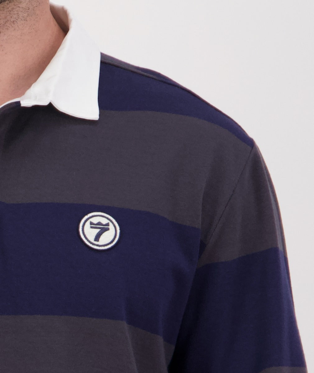 Line 7 Men's Range Cotton Rugby Top (Navy / Shadow)