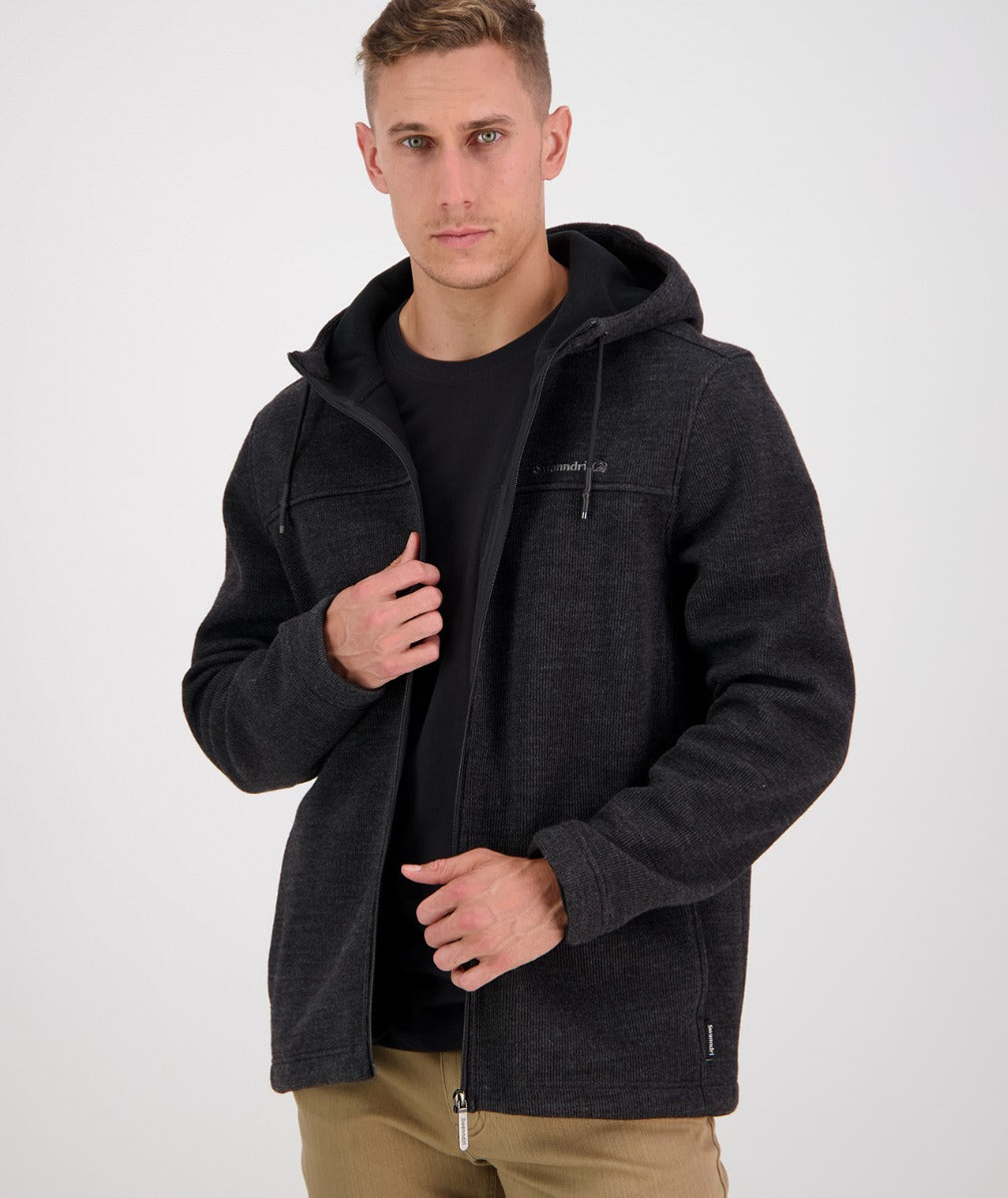 Swanndri Men's Rifleman Wool Blend Hoodie - Charcoal