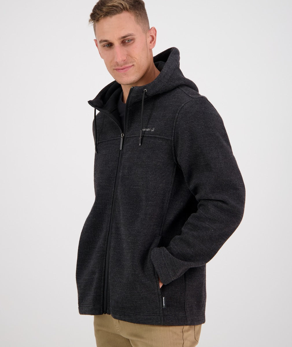 Swanndri Men's Rifleman Wool Blend Hoodie - Charcoal