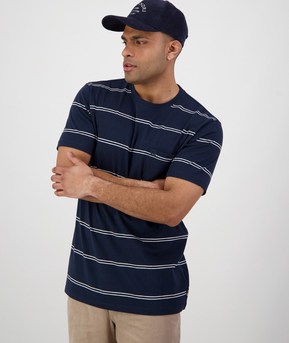 Swanndri Men's Wakefield Stripe Tee Shirt (Navy) - CLEARANCE