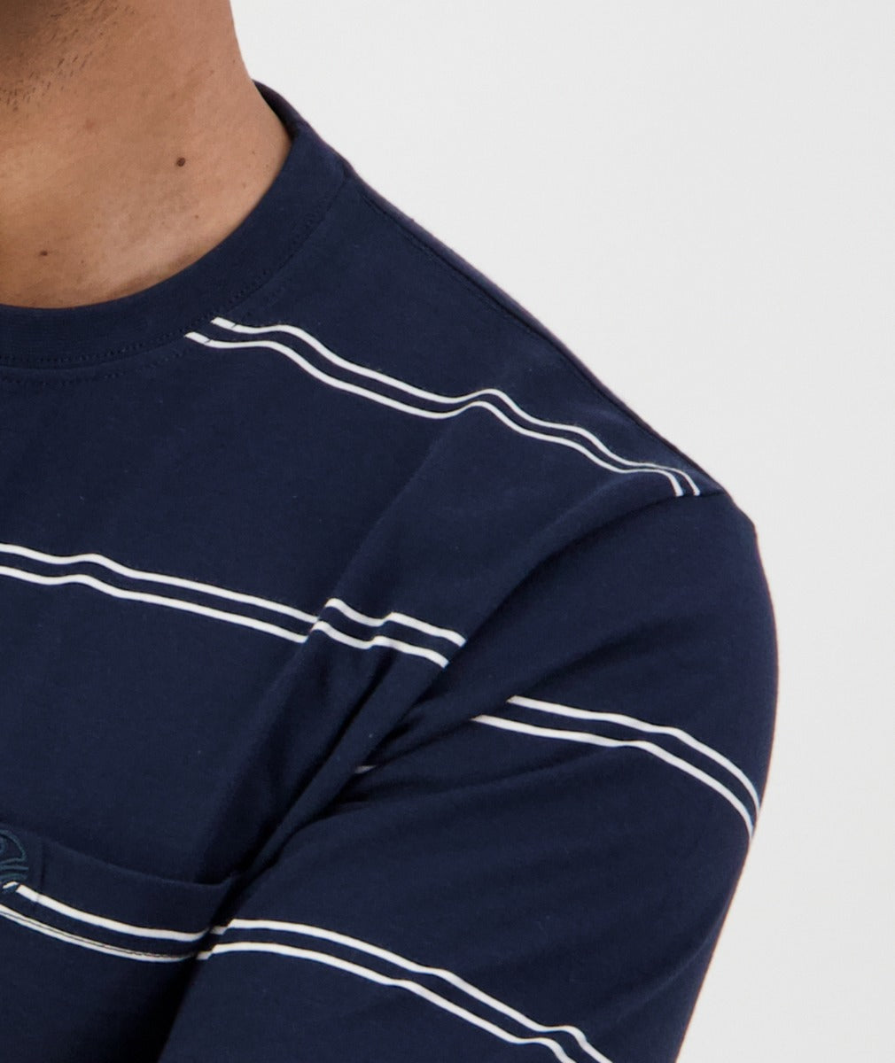 Swanndri Men's Wakefield Stripe Tee Shirt (Navy) - CLEARANCE