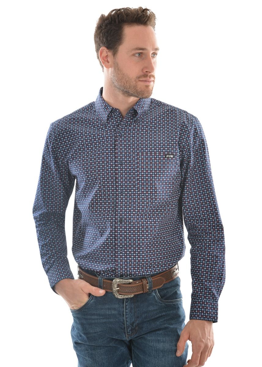 Pure Western Men's Steve Print Button down L/S Shirt - SALE