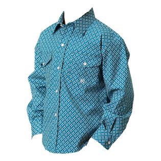 Roper Boys Western Long Sleeve Shirt Snap - Turquoise