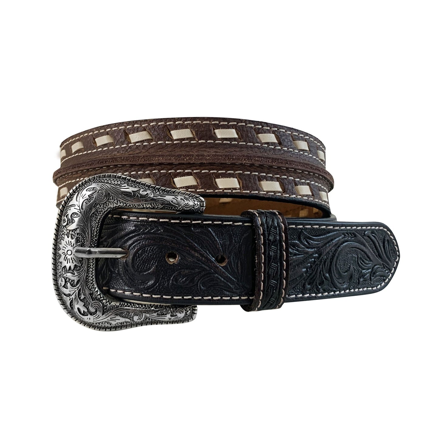 Roper Men's Leather Belt (Brown)