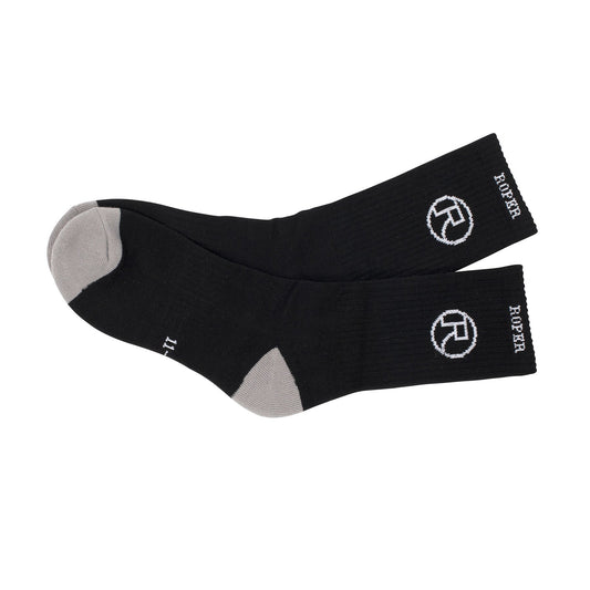 Roper Ankle Crew Socks Black & Grey - 3pk