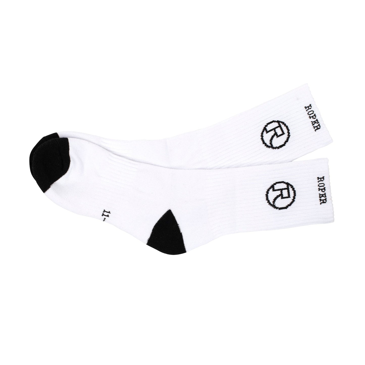 Roper Crew Socks White & Black - 3pk