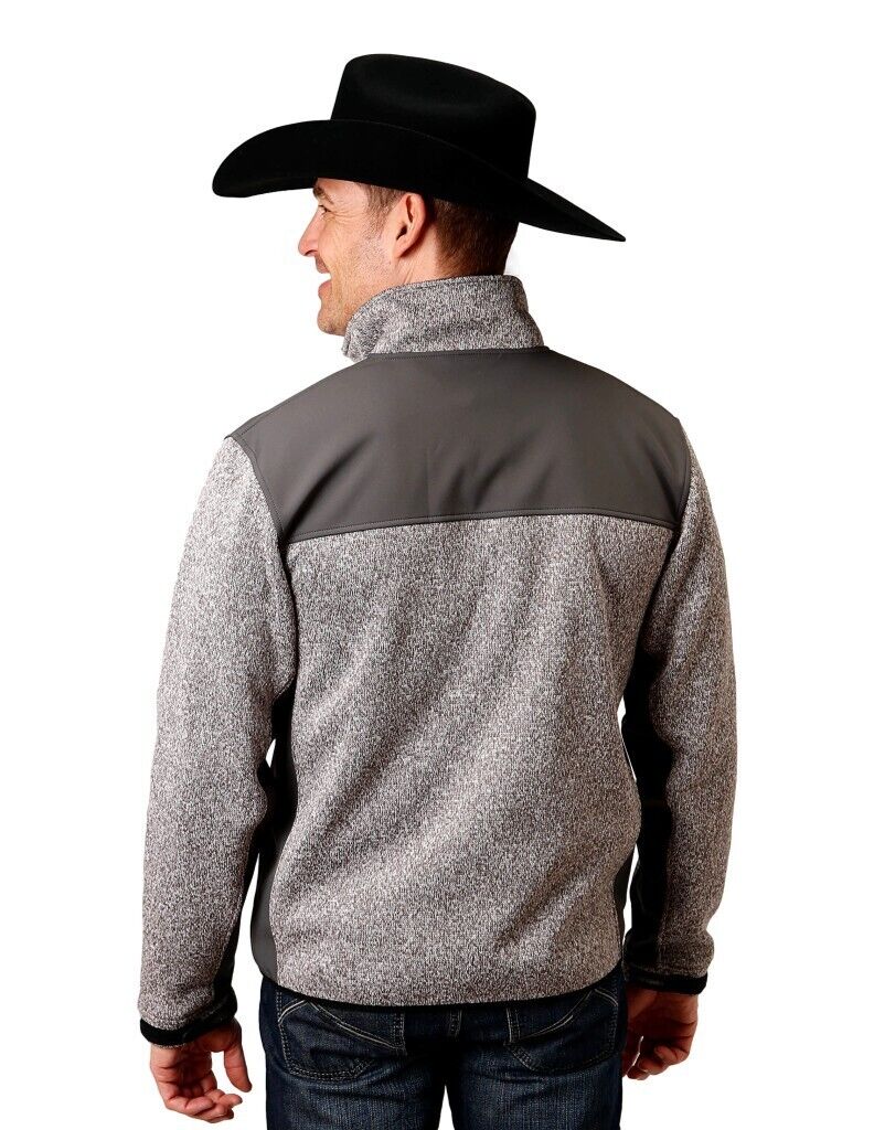 Roper Western Jacket Men's Fleece Zipper Knit - Grey