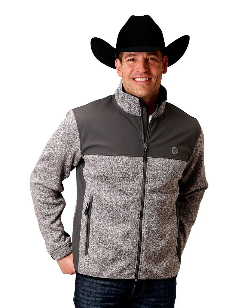 Roper Western Jacket Men's Fleece Zipper Knit - Grey