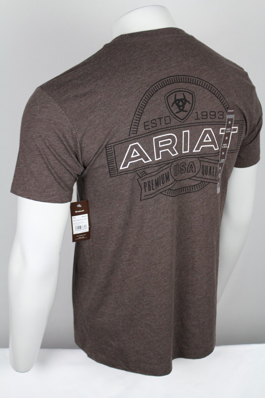 Ariat Mens outline circle  T-shirt brown heather