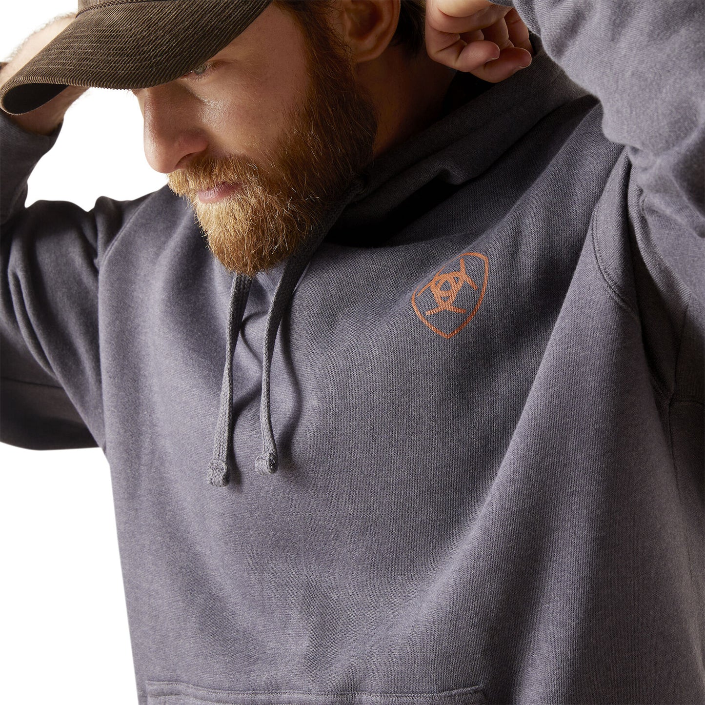 Ariat Men's Logo Hoodie (Odyssey Grey Heather)