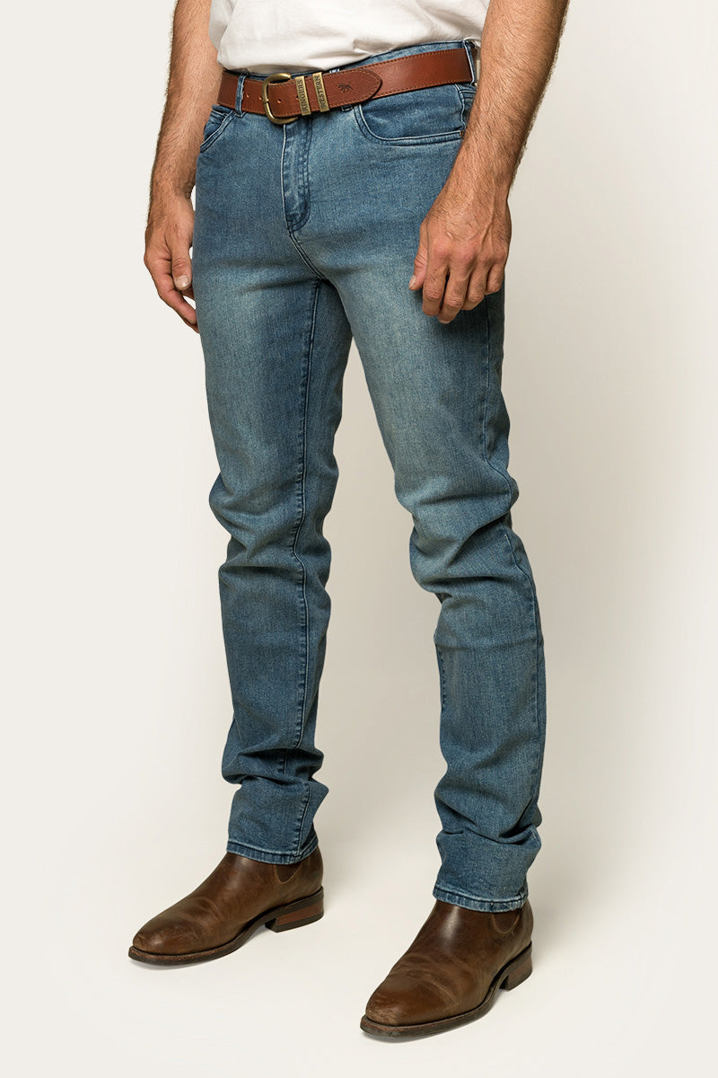 RINGERS BURKE MENS TAPERED SLIM LEG JEAN - LIGHT BLUE - 34LEG