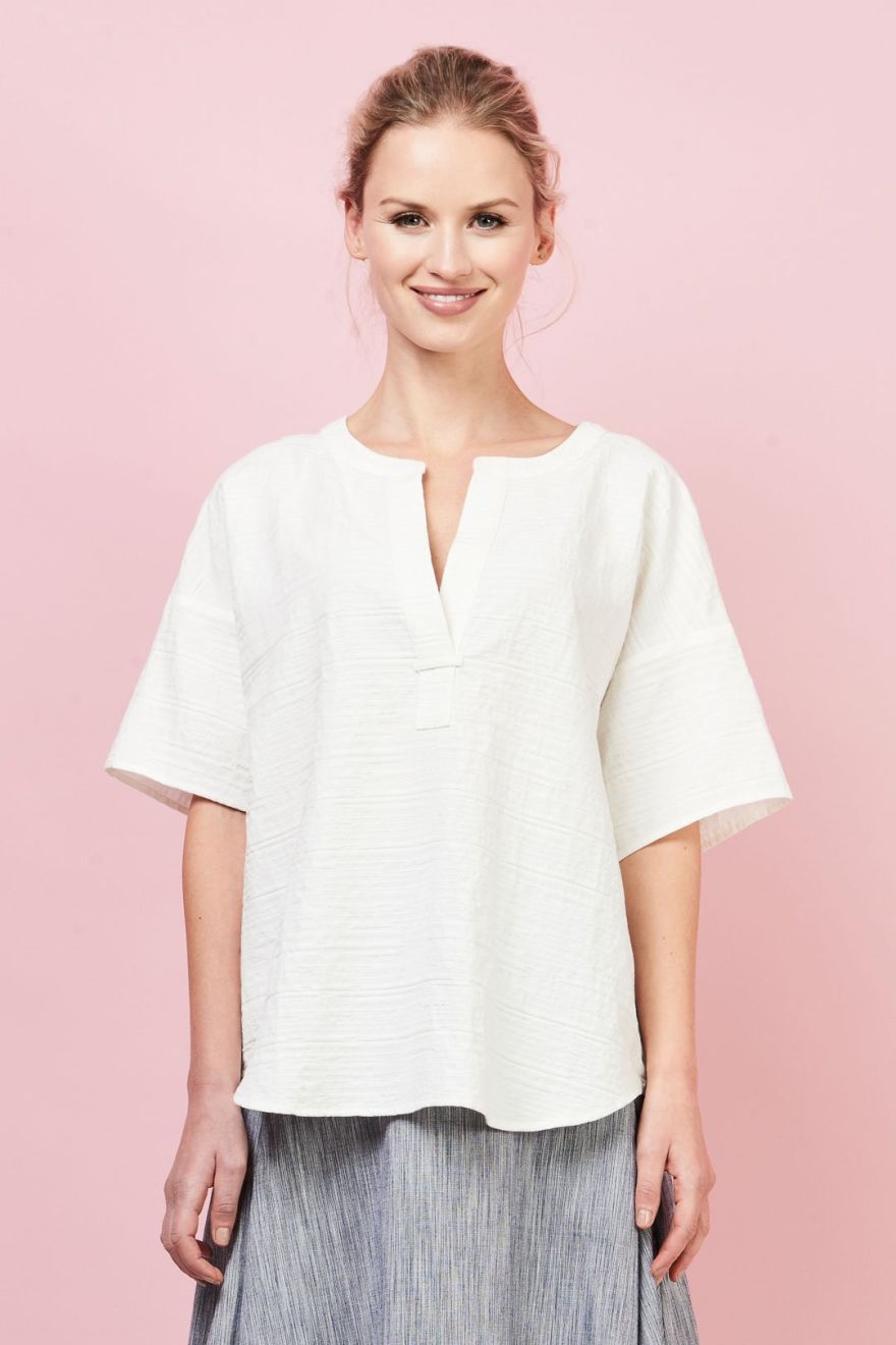 Saints the Label - Textural Top (White) H17120