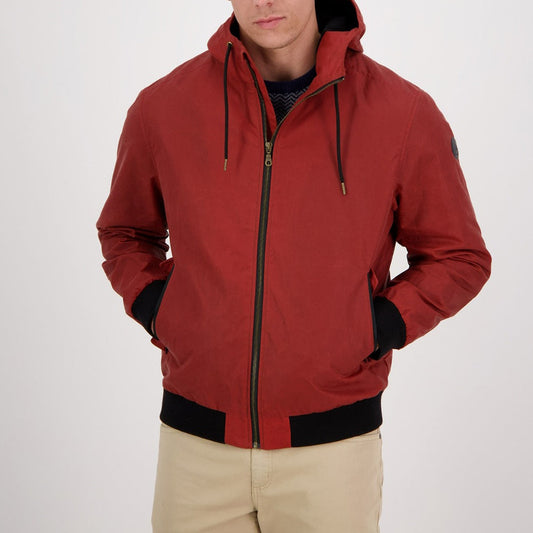 Swanndri Mens Moreton Oilskin Hoodie (Terracota)