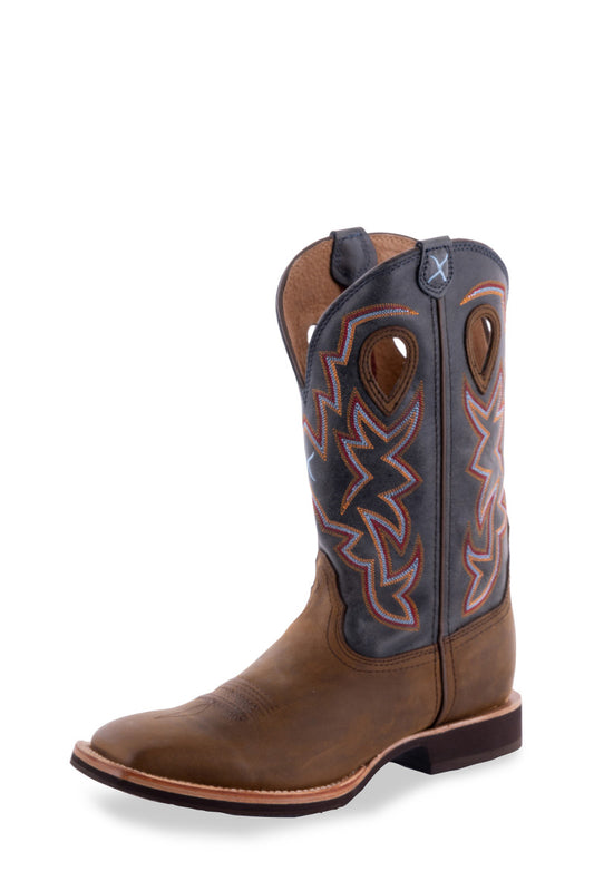 TWISTED X - MENS HORSEMAN BOOT (DISTRESSED SADDLE/DENIM)