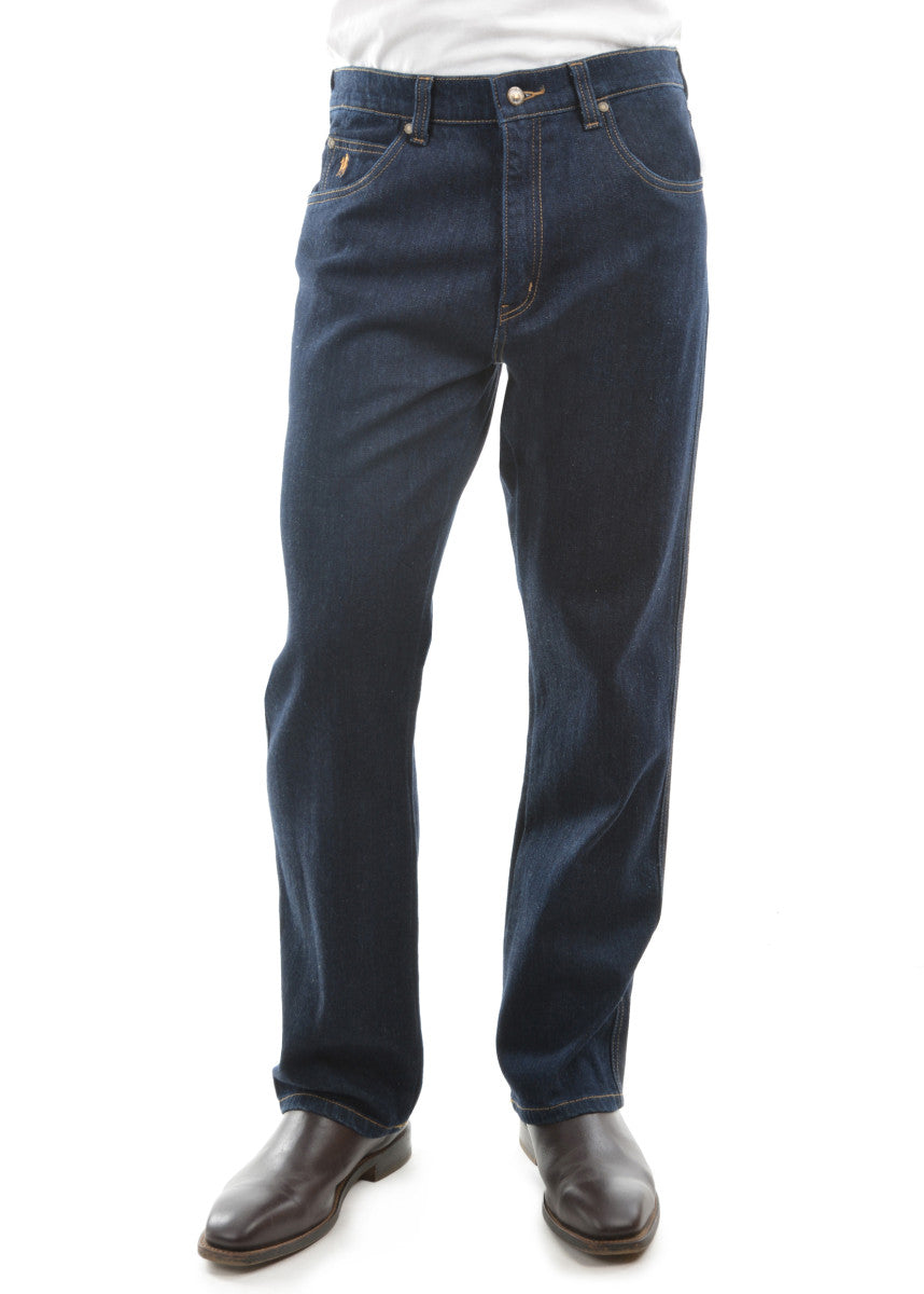 THOMAS COOK MENS STRETCH JEAN WASHED INDIGO - 34 LEG