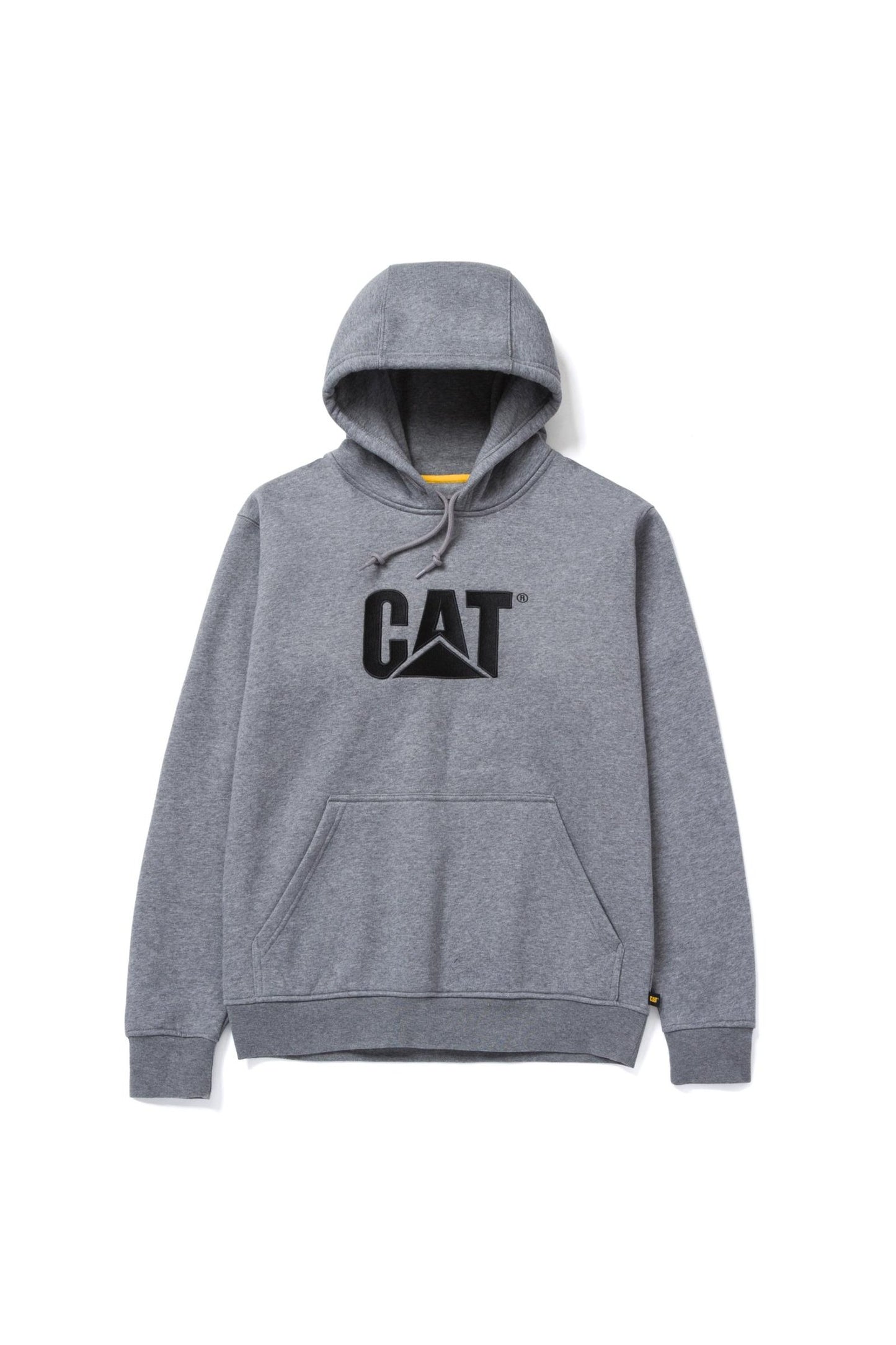 CAT TRADEMARK BANNER HOODED SWEATSHIRT (DARK HEATHER GREY)