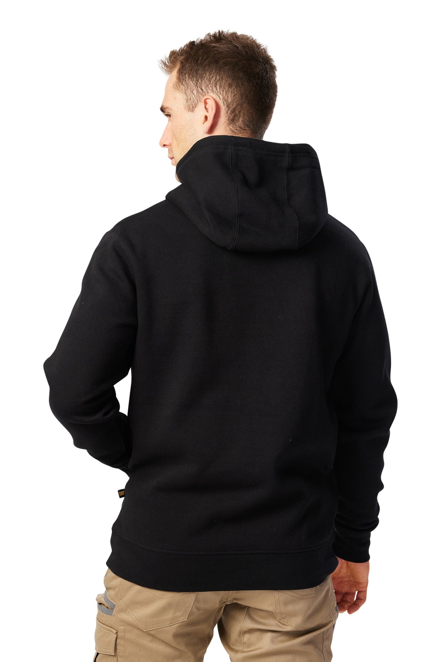 CAT TRADEMARK BANNER HOODED SWEATSHIRT (BLACK)