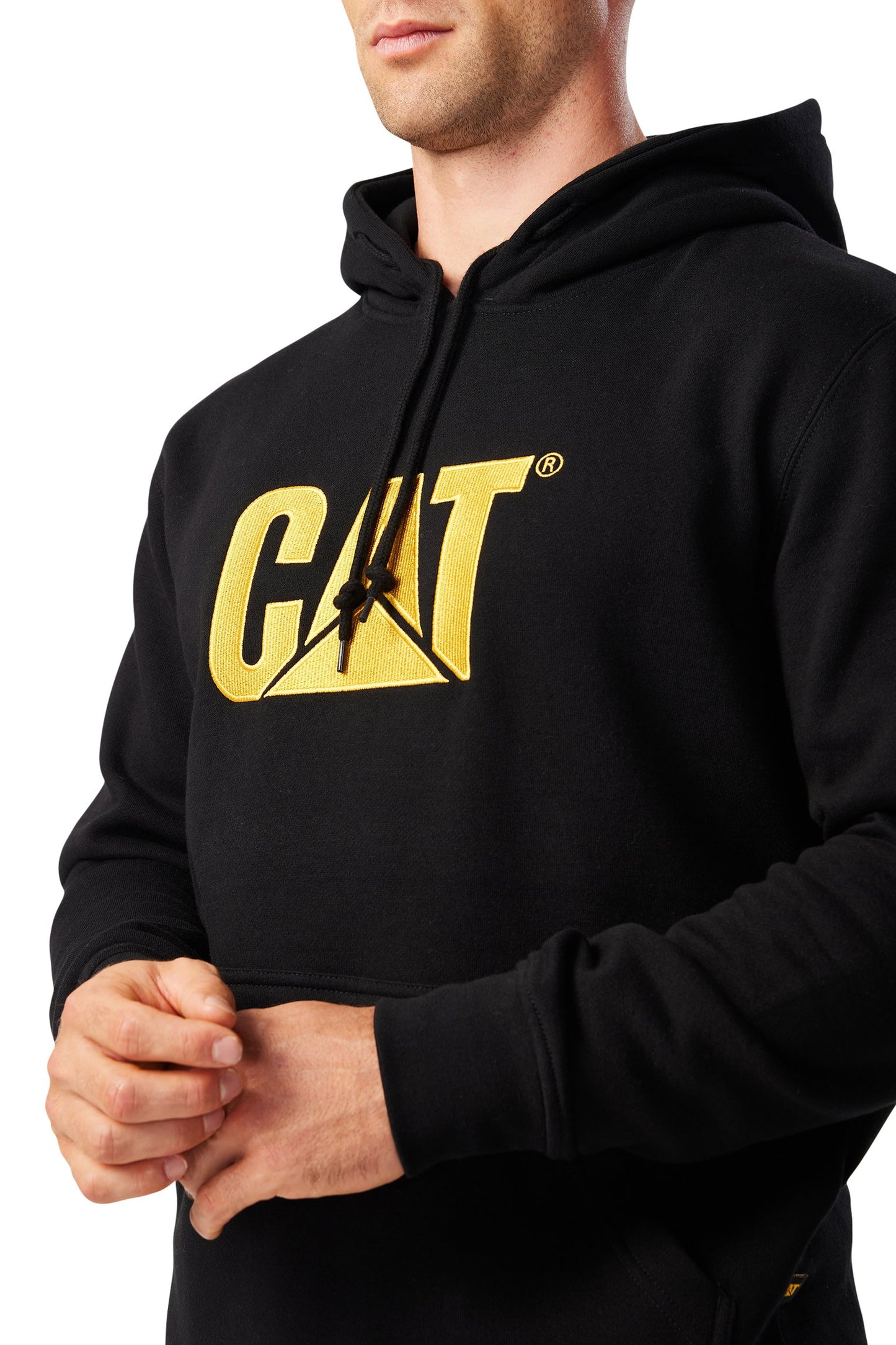 CAT TRADEMARK BANNER HOODED SWEATSHIRT (BLACK)