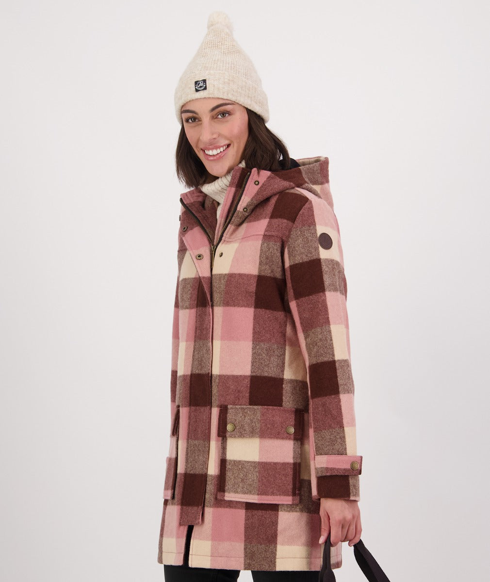 Swanndri Women's Annmore Wool Overcoat - CLEARANCE_Lamington Check