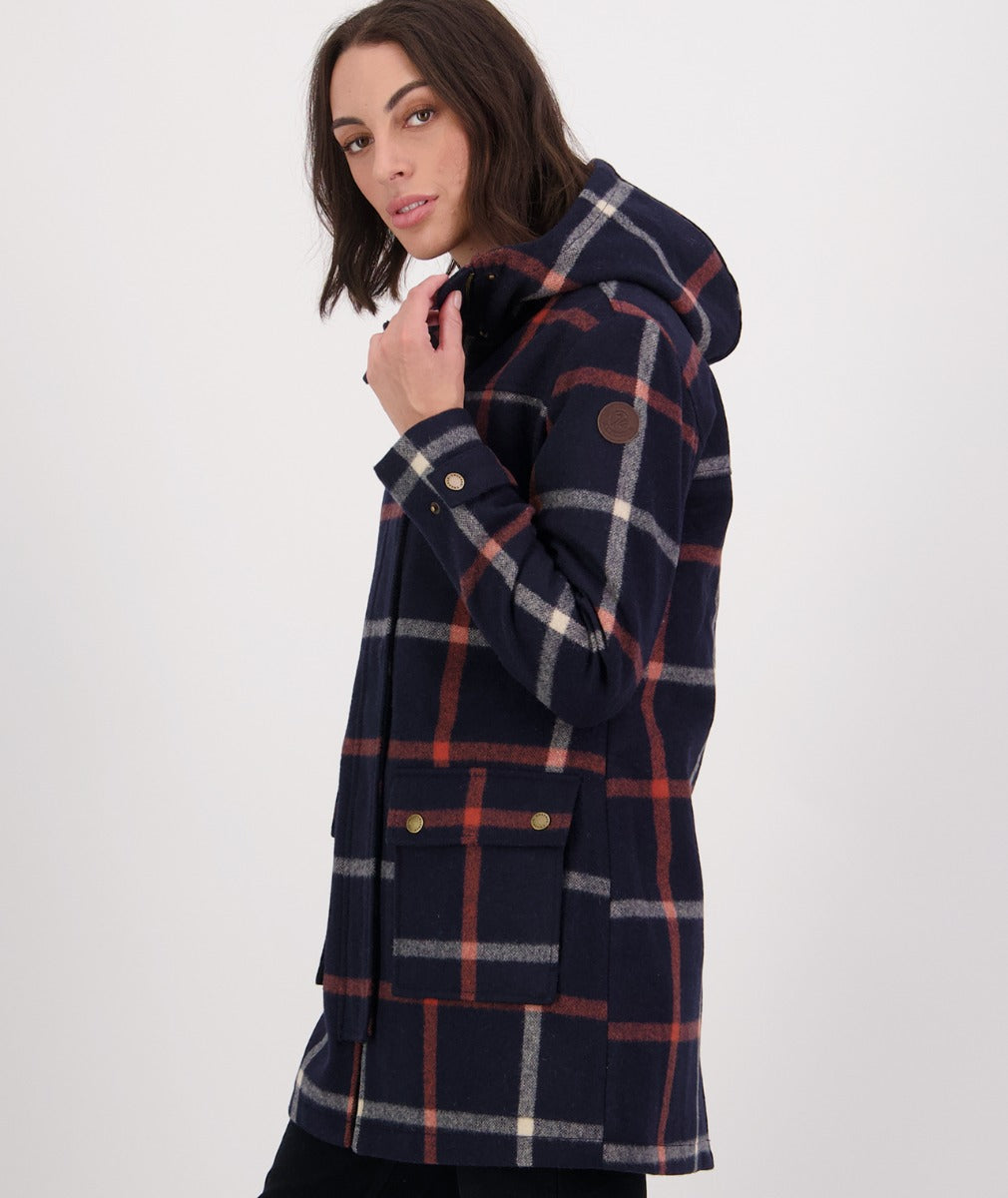 Swanndri Women's Annmore Wool Overcoat - CLEARANCE_Queens St Check