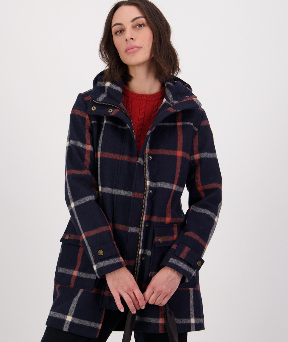 Swanndri Women's Annmore Wool Overcoat - CLEARANCE_Queens St Check