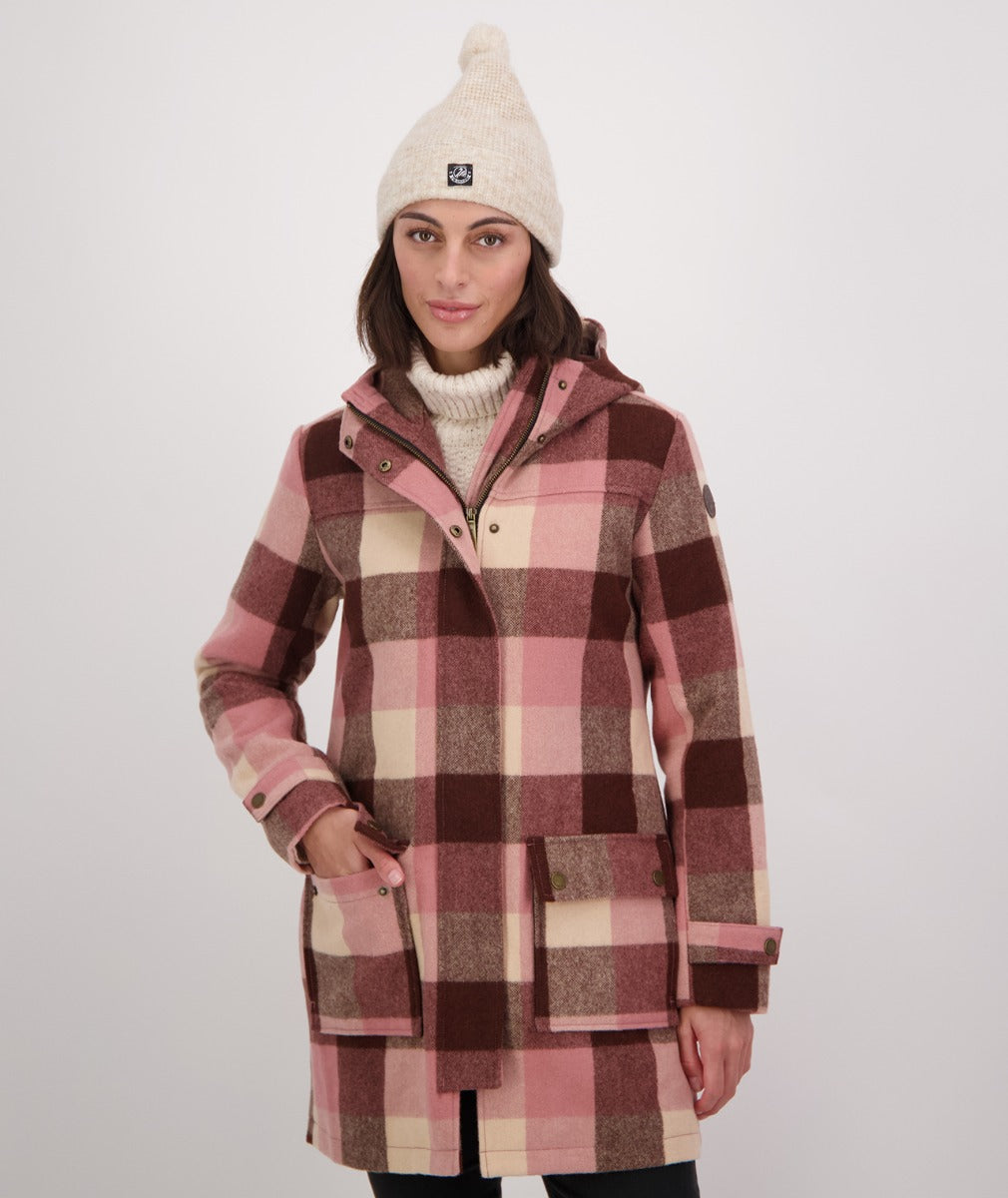 Swanndri Women's Annmore Wool Overcoat - CLEARANCE_Lamington Check