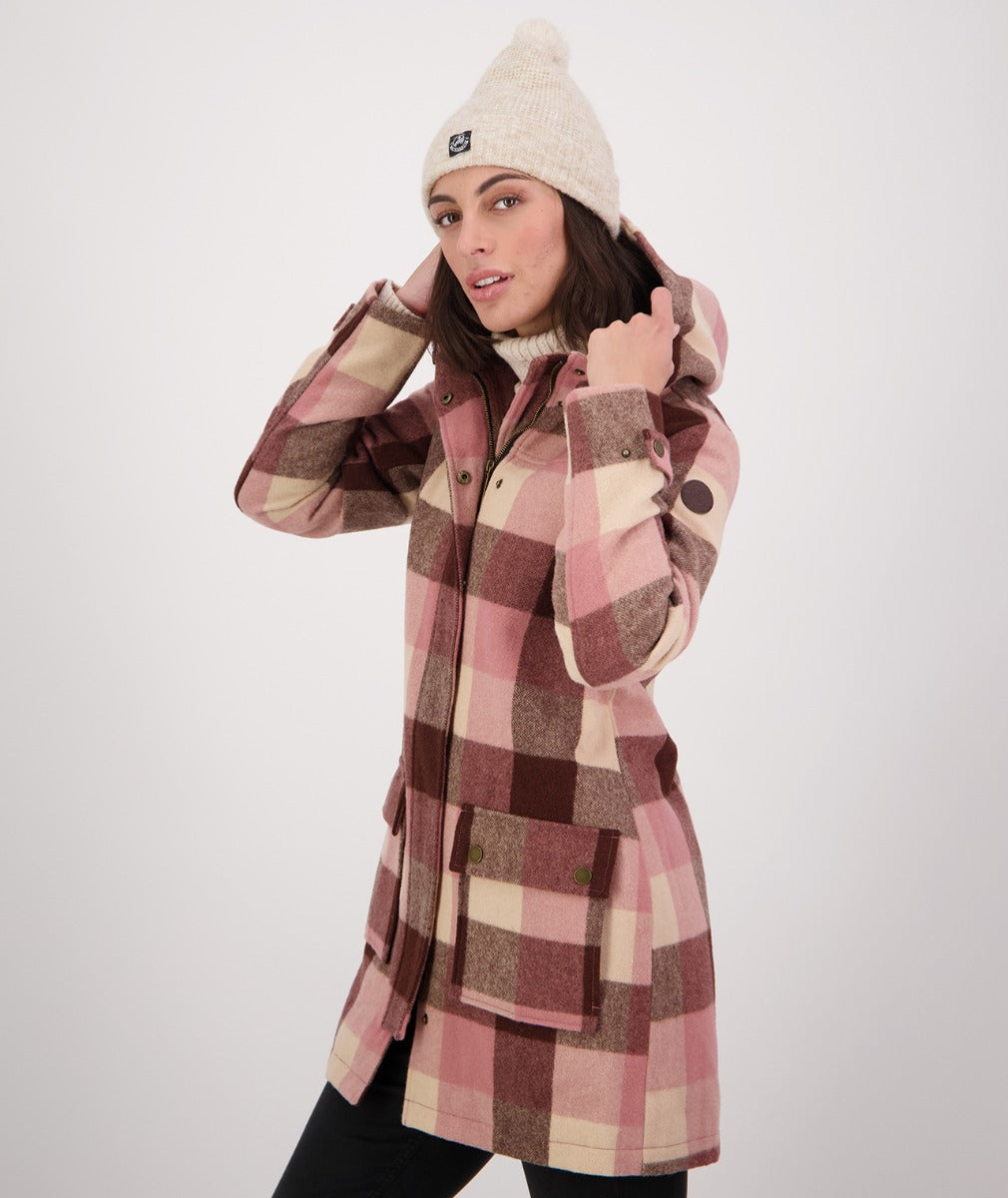 Swanndri Women's Annmore Wool Overcoat - CLEARANCE_Lamington Check