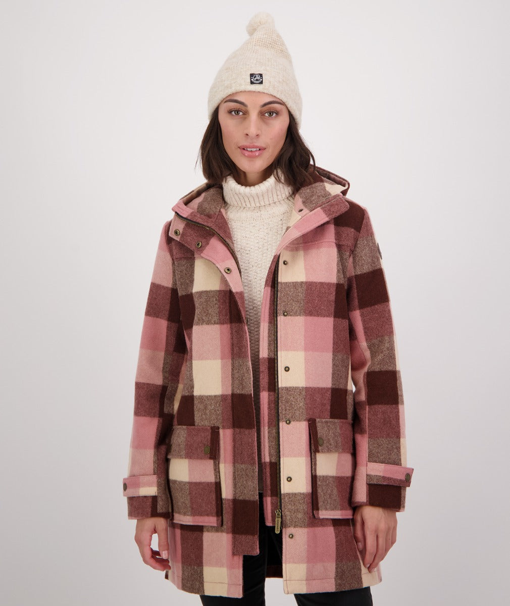 Swanndri Women's Annmore Wool Overcoat - CLEARANCE_Lamington Check