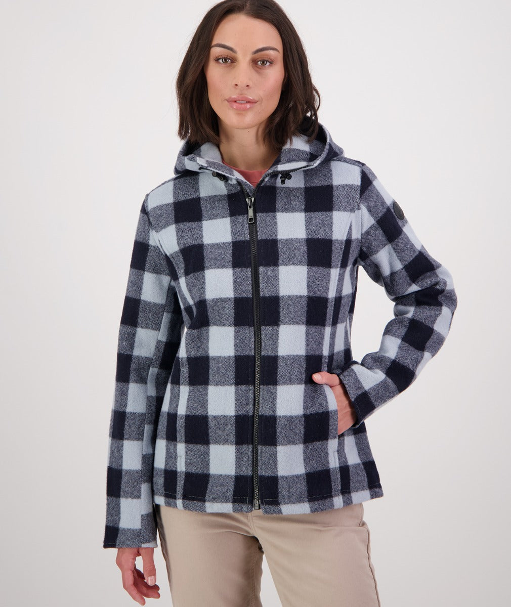 Swanndri Women's Seattle V2 Wool Hoodie_Misty Check