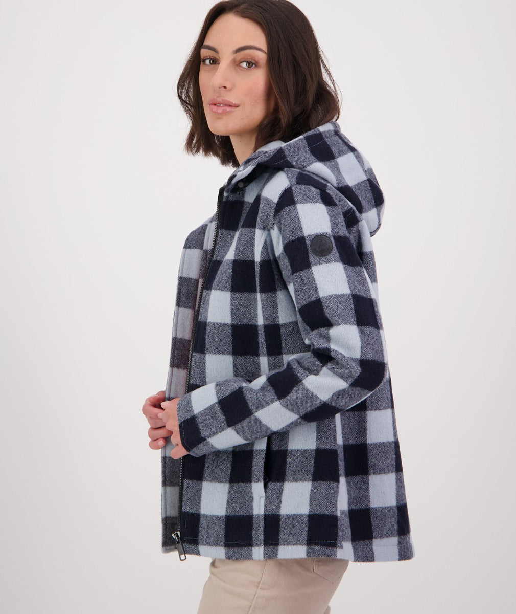 Swanndri Women's Seattle V2 Wool Hoodie_Misty Check