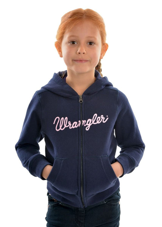 Wrangler Girl's Logo Zip Up Hoodie